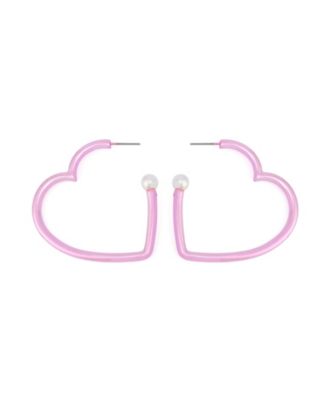 Faux Stone Love Spell Heart Hoop Earrings