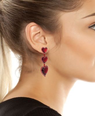 Faux Stone Love Spell Heart Linear Earrings