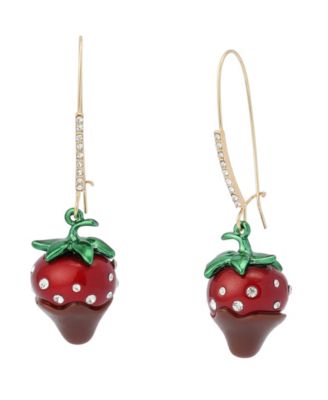 Faux Stone Love Spell Chocolate Strawberry Dangle Earrings