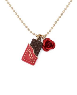 Faux Stone Love Spell Chocolate Strawberry Necklace Set