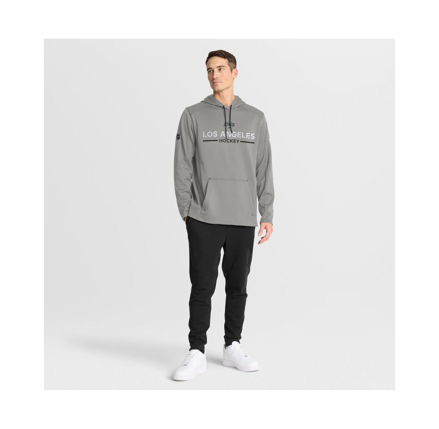 Men's Silver Los Angeles Kings Authentic Pro Rink Hoodie