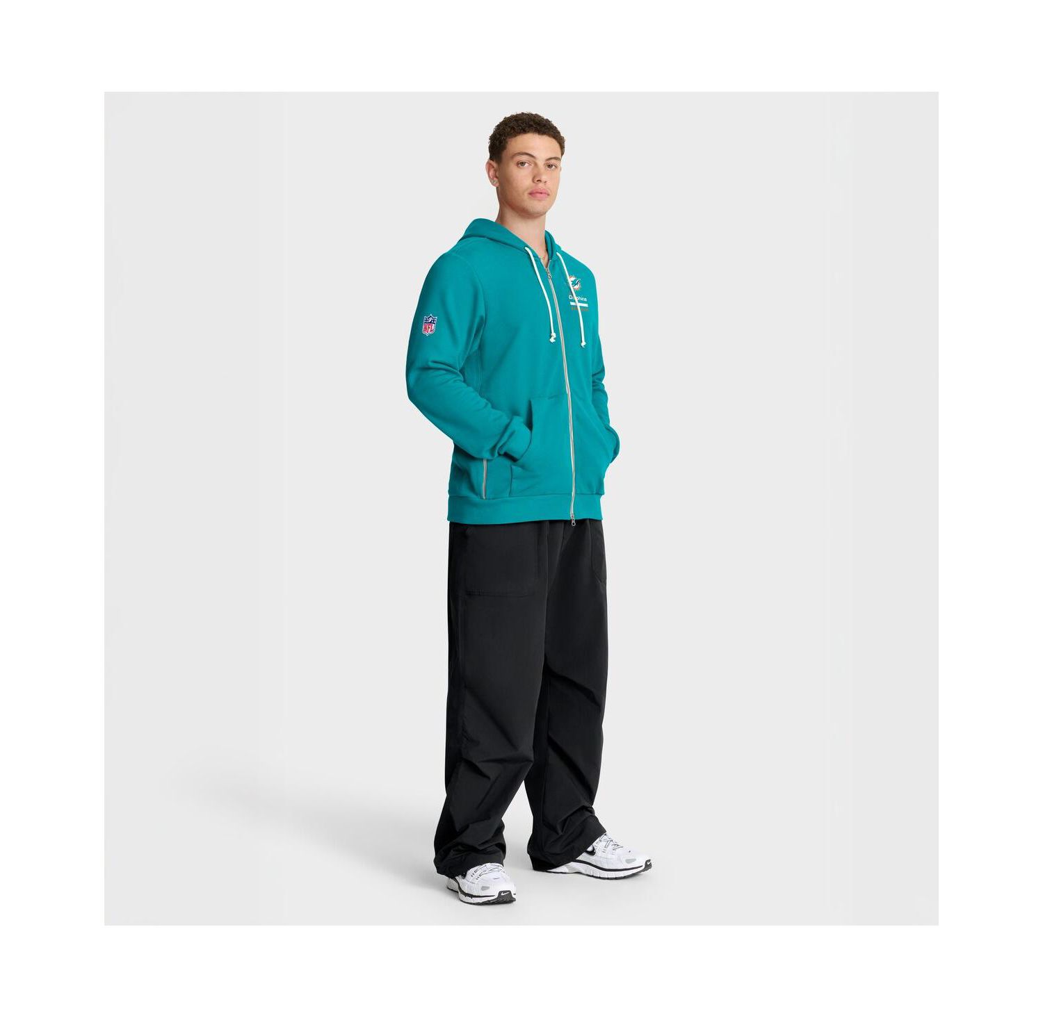 Men's Aqua Miami Dolphins Sideline Standard Issue Utility Player Dri-FIT Full-Zip Hoodie