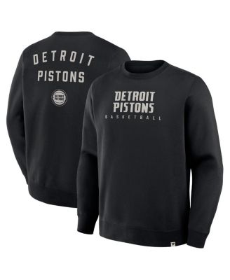 Men's Black Detroit Pistons Crossover Collection Defensive Rotation Drill Premium Pullover Sweatshirt