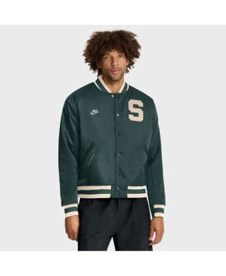 Men's Green Michigan State Spartans Legacy Full-Snap Bomber Jacket