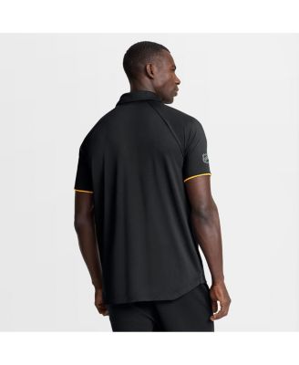 Men's Black Boston Bruins Authentic Pro Rink Raglan Polo Shirt
