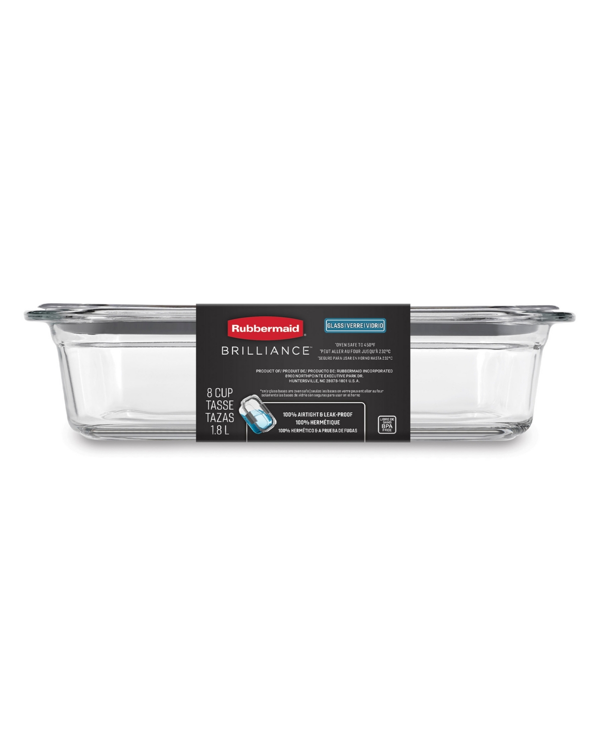 Rubbermaid Brilliance 8-cup Food Storage Container In Transparent