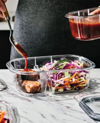 Brilliance 2.85-Cup Meal Prep 2-Compartment Food Storage Containers, 5-Pack