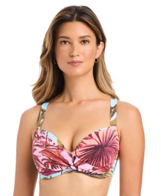 Bleu by Rod Beattie - Women's Lotus Printed Over-The-Shoulder Swim Bra