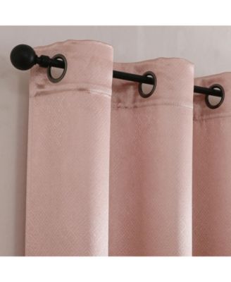 1 Piece Kathleen Light Filtering Grommet Top Embossed Fern Leaves Jacquard Window Curtain Panel, Taupe