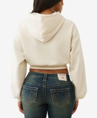 Women's Crystal Cropped Pullover Hoodie