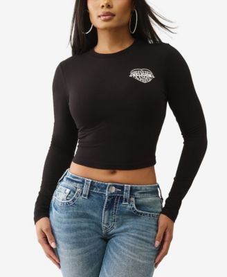 Women's Long Sleeve Glitter Puff Heritage Baby T-Shirt