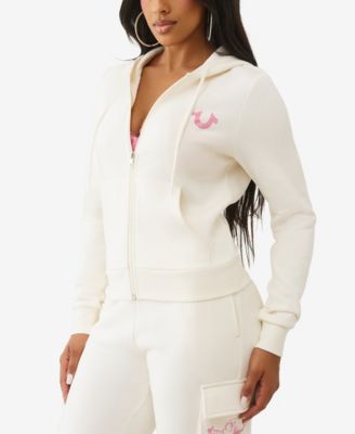 Women's Metallic Buddha Banner Zip Up Hoodie