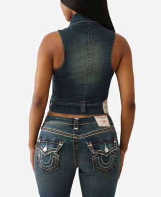 Women's Fur Denim Vest