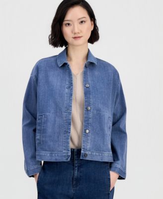 Women's Classic-Collar Denim Jacket, Regular & Petite