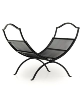 19 Inch Folding Fireplace Log Rack with Convenient Handle