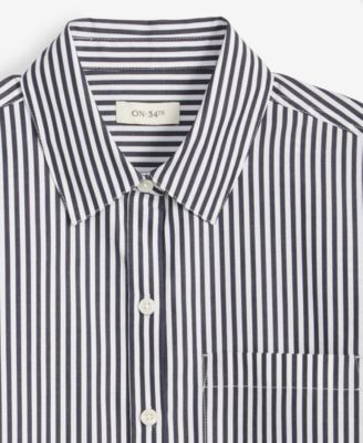 Women's Cotton Poplin Relaxed-Fit Button Down Shirt