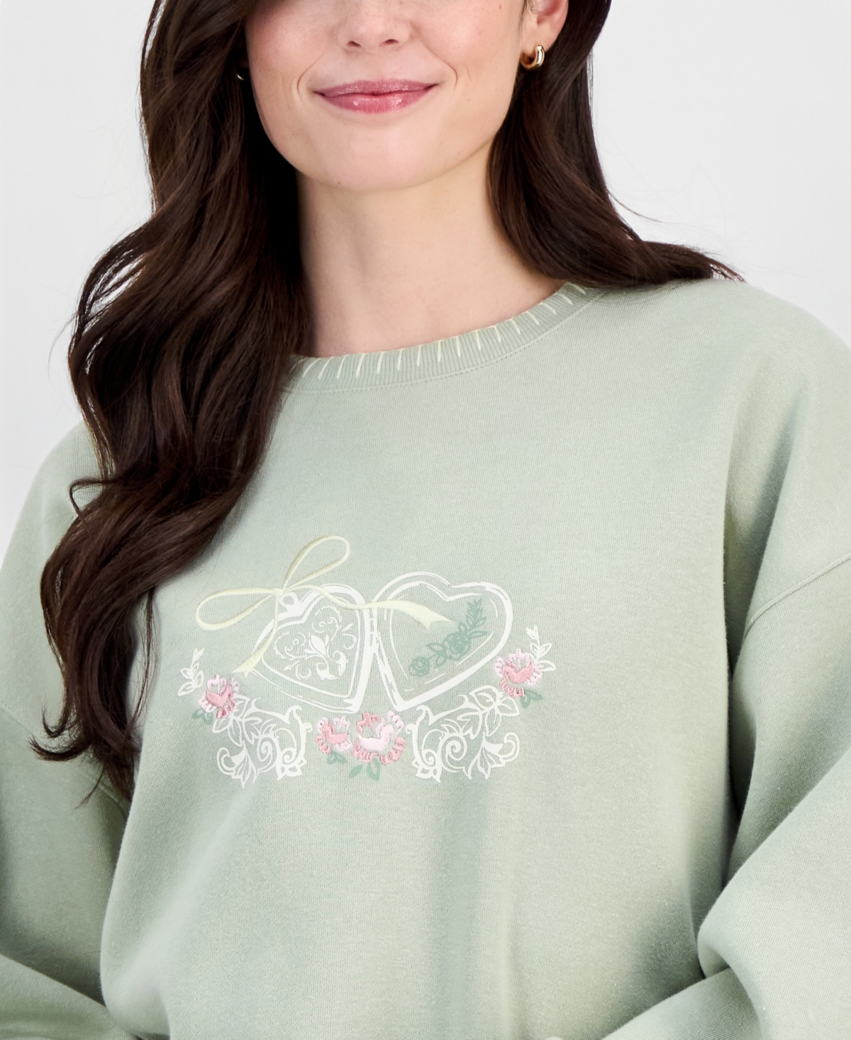 Sincerely Jules Juniors' Whipstitched Crewneck Sweatshirt