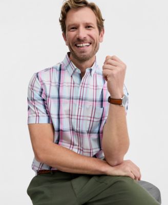 Men's Ian Plaid Poplin Short-Sleeve Shirt