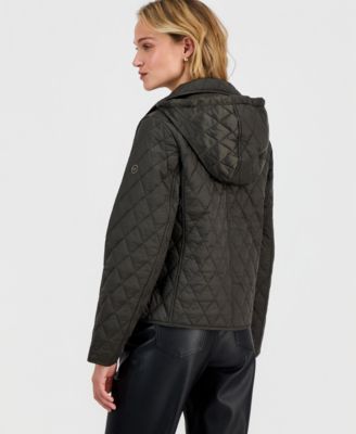 Petite Short Hooded Quilted Coat