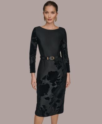 Women's Embossed Boat Neck Dress