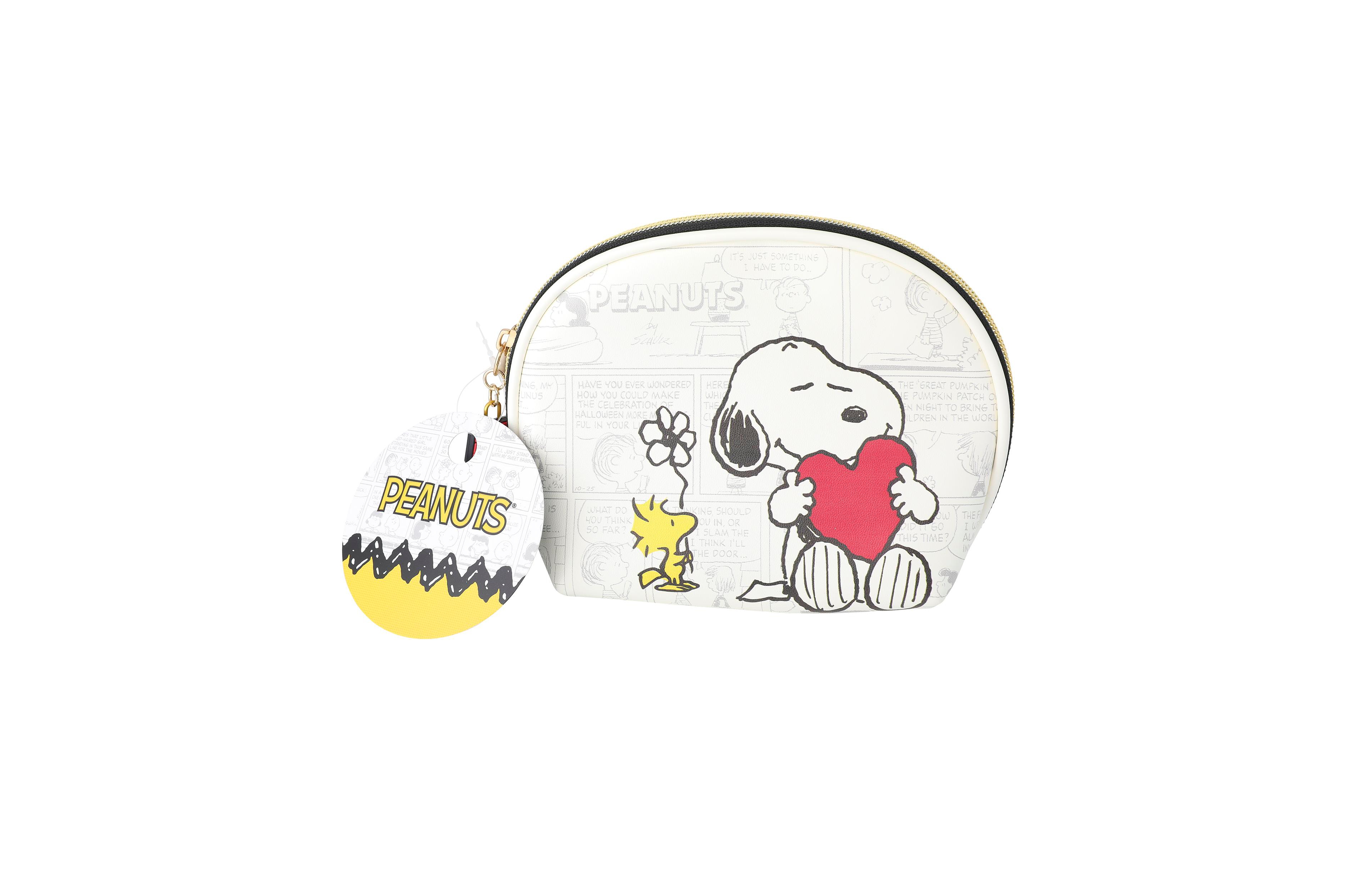 Peanuts Snoopy Cosmetic Bag Set, Zip Pouch, Comic Print