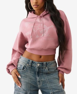 Women's Crystal Cropped Pullover Hoodie