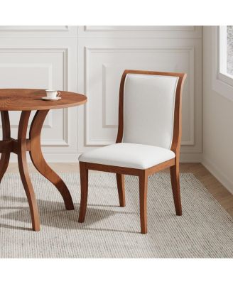3-Piece Round Dining Table Set, 39.4" Solid Wood Table with Inlaid Top and 2 Upholstered Chairs for Kitchen