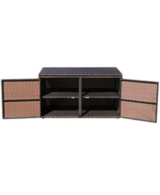 88 Gallon Garden Patio Rattan Storage Container Box