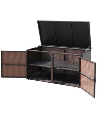 88 Gallon Garden Patio Rattan Storage Container Box