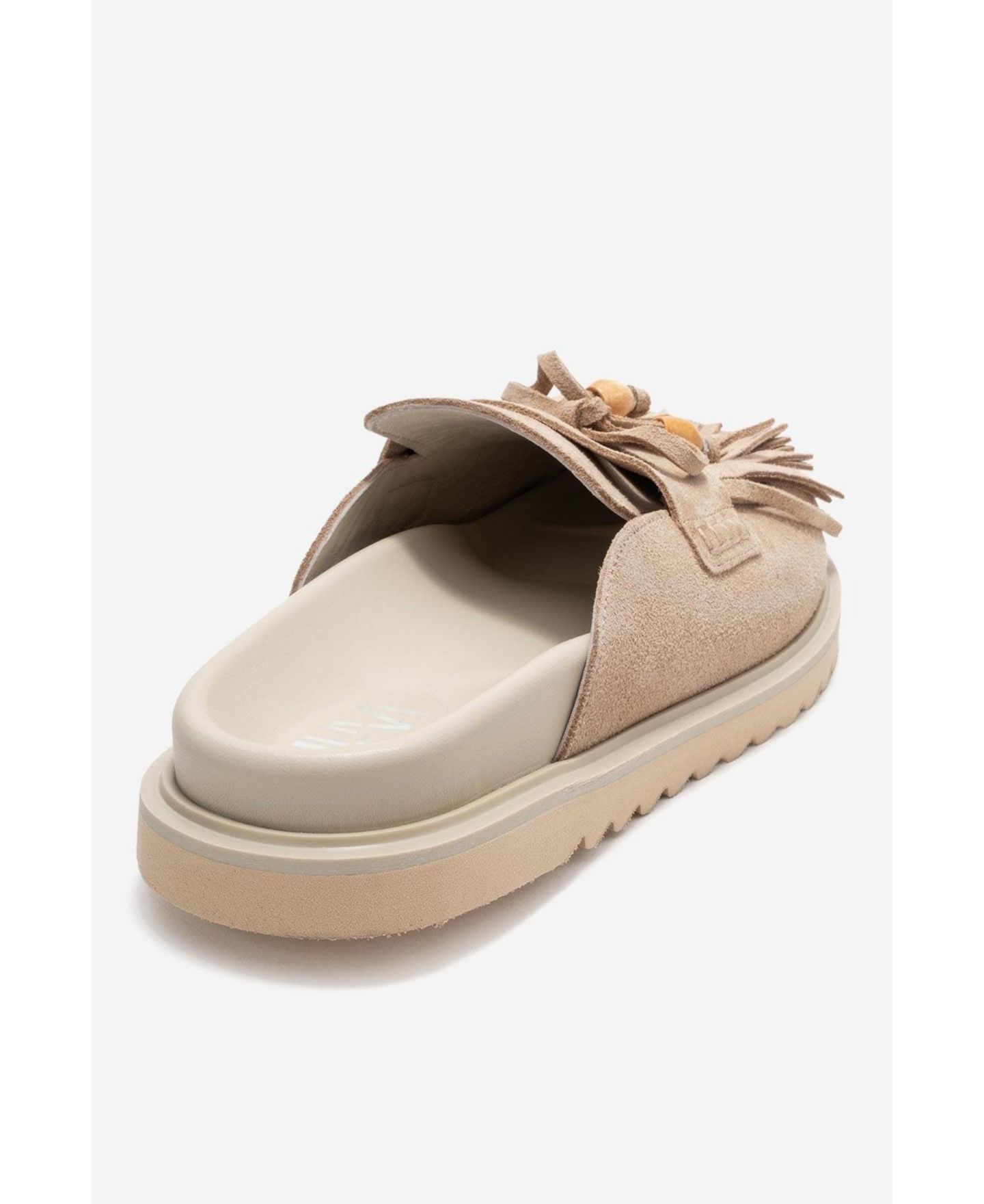Женские сабо Forever & Always Shoes Carol Tassel Leather Mule, цвет: Бежевый замшевый кожаный — фото 5