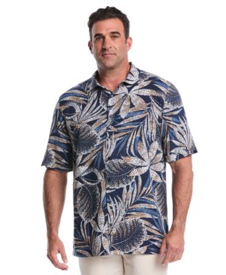 Men's Big & Tall Pointillism Tropical Print Button-Down Shirt