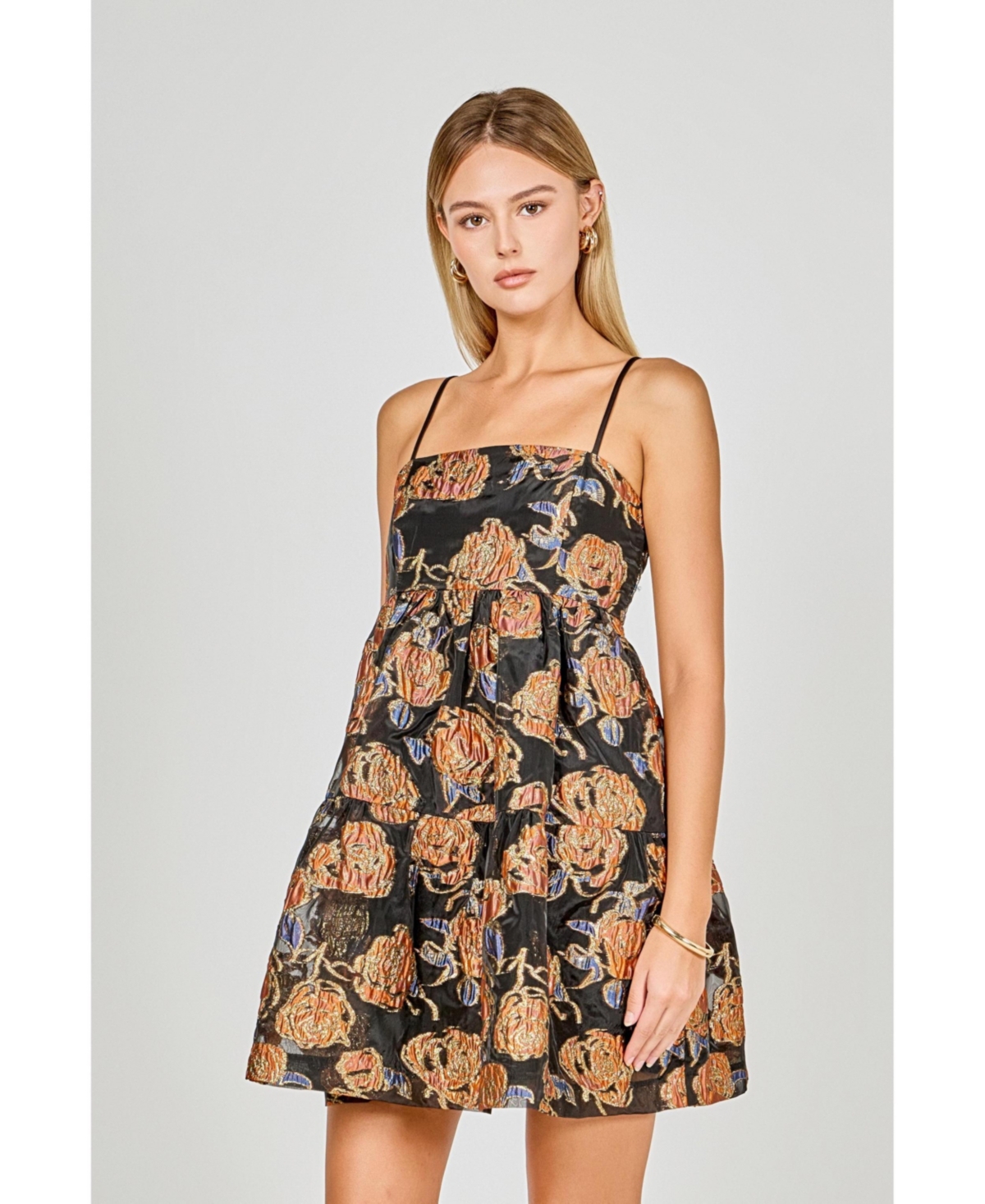 Endless Rose Women's Metallic Jacquard Mini Dress