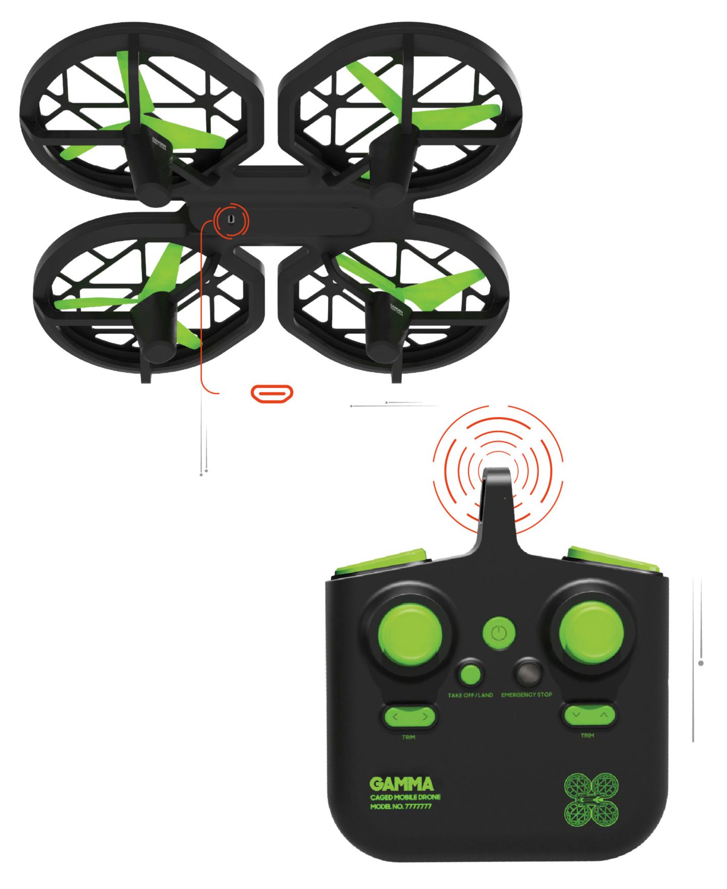 Детская игрушка Sharper Image Gamma RC Caged Drone, цвет: Разноцветный — фото 5
