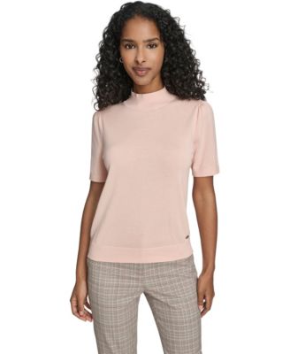 Women's Short-Sleeve Mock Neck Sweater