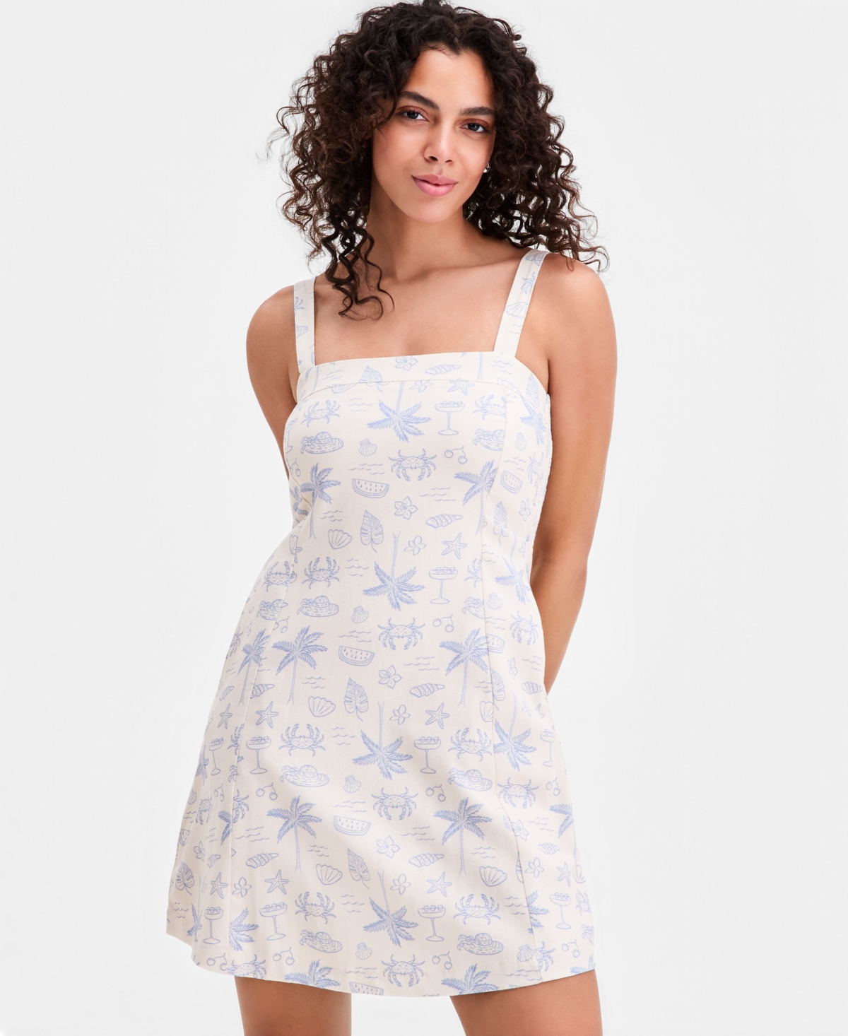 Rebel Veil Juniors' Printed Sleeveless Mini Dress