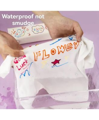 24 Colors Fabric Paint Art Permanent, for Baby Clothes, Onesies Bibs, White Pillow, Canvas and Tote Bags - Non Toxic, Permanent Fabric Paint