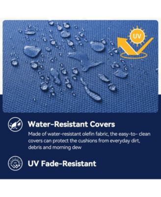 ArcLine 2-Piece CushionGuard Outdoor Lounge Chair Deep Seat Replacement Cushion Set, 22" x 24"