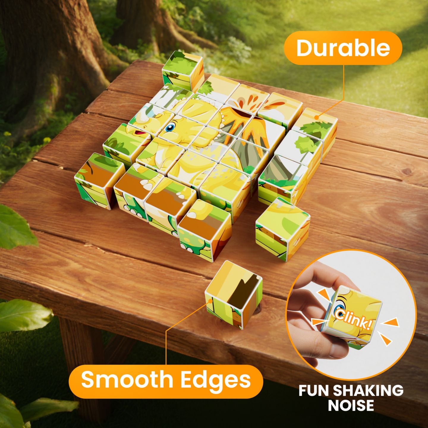 Детский пазл Contixo ST9 Dinosaur Magnetic 6-in-One 25-Piece Puzzle, Ages 3+, цвет: Разноцветный — фото 2