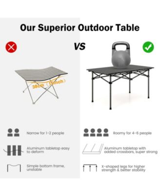 Aluminum Camping Table for 4-6 People with Carry Bag