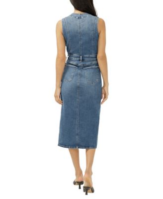 Women's Denim Vest Midi Dress