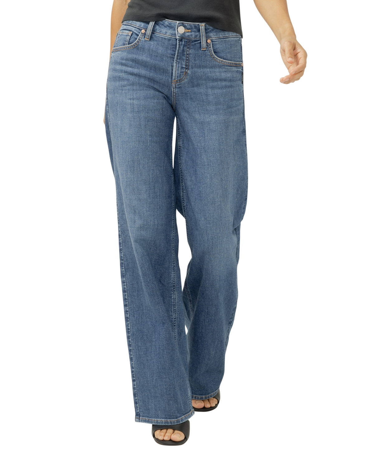 Silver Jeans Co. Women's Suki Mid Rise Curvy Fit Wide Leg Jeans In Multi