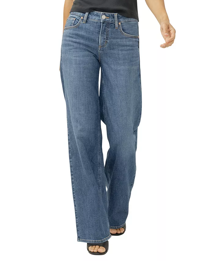 Women's Suki Mid Rise Curvy Fit Wide Leg Jeans