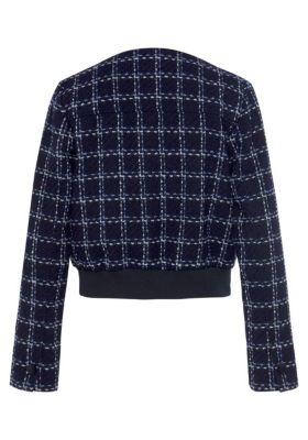 Women's Round Neckline Tweed Jacket