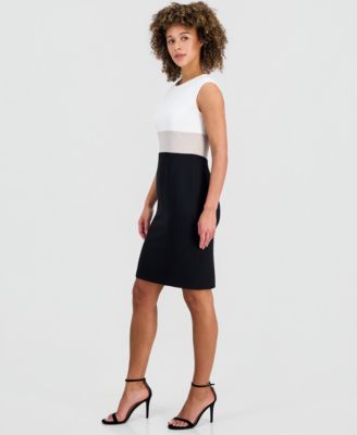 Women's Colorblock Sleeveless Sheath Dress
