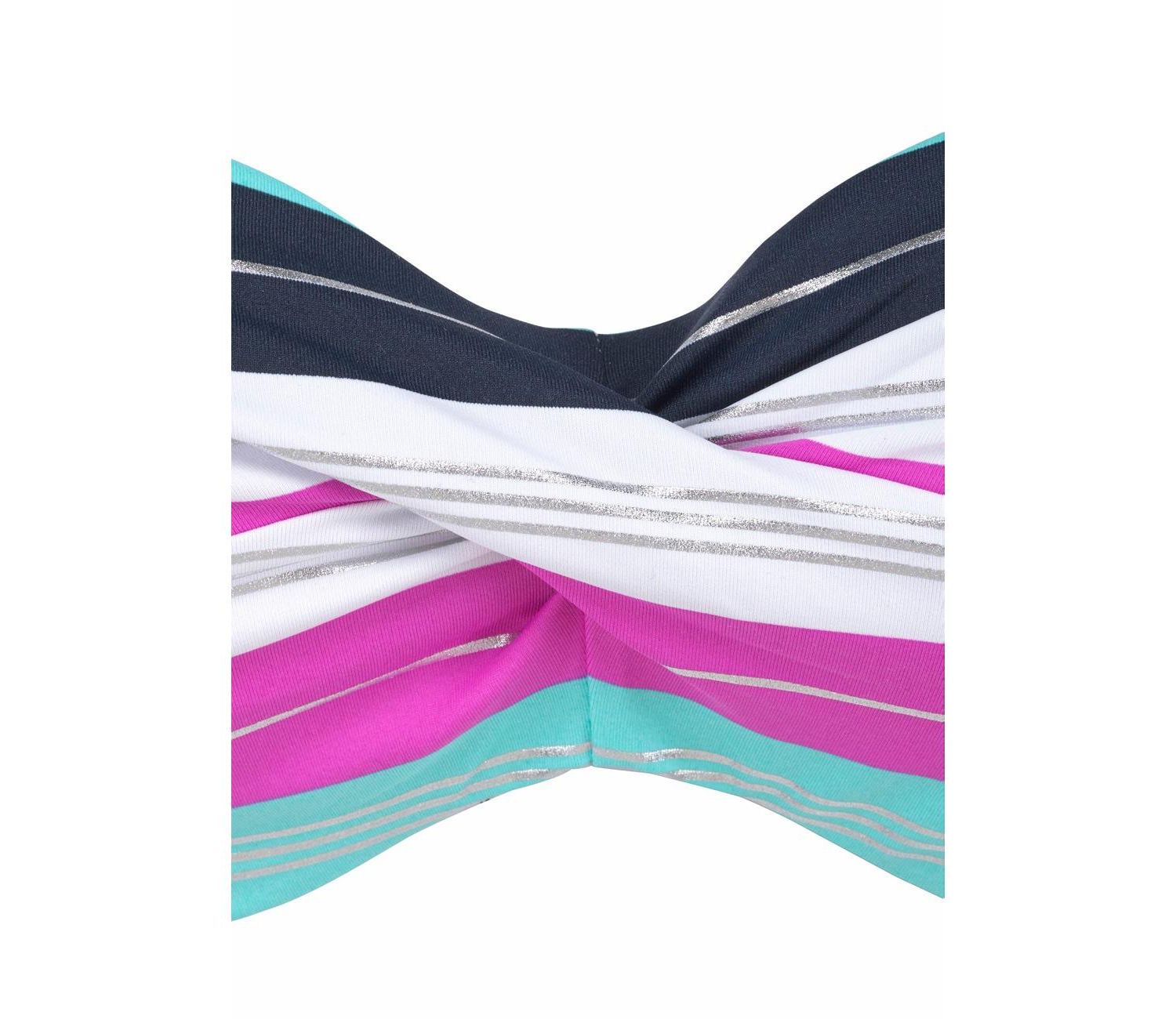 Women's Striped Removable Pads Underwire Bikini Top