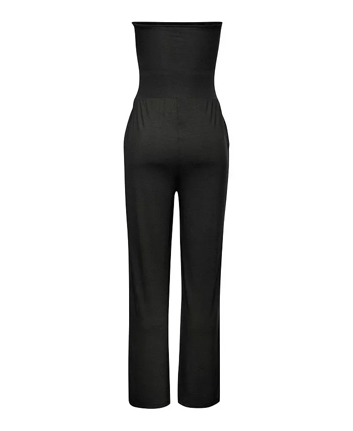 Women's Viscose Printed Strapless with Pockets Jumpsuit - thumbnail 4