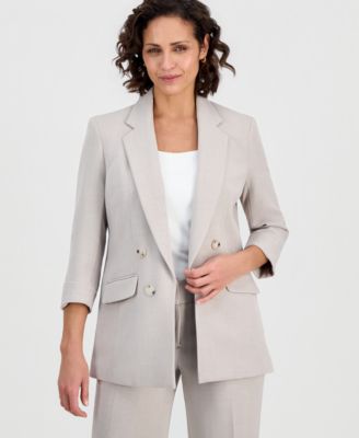 Women's Double Breasted Open-Front Blazer
