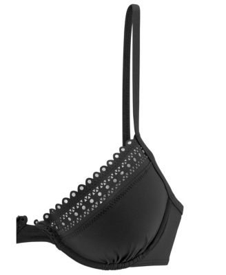 Women's Underwire Lace Trim Bikini Swimsuit Top Bra Sizing