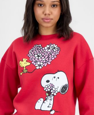Juniors' Snoopy Valentine's Day Fleece Sweatshirt