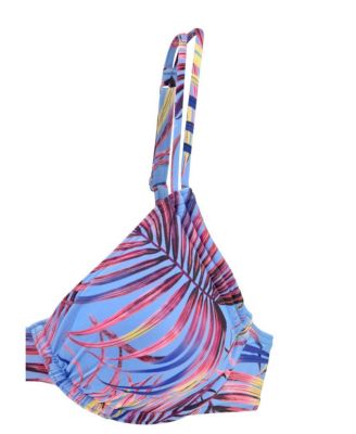 Women's Palm Print Underwire Bikini Swimsuit Top Bra Sizing